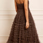Hattie Ruffle Strapless Ankle Gown