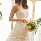 Hattie Ruffle Strapless Ankle Gown