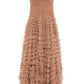 Hattie Ruffle Strapless Ankle Gown