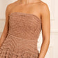 Hattie Ruffle Strapless Ankle Gown