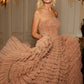 Hattie Ruffle Strapless Ankle Gown