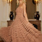 Hattie Ruffle Strapless Ankle Gown
