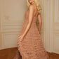Hattie Ruffle Strapless Ankle Gown