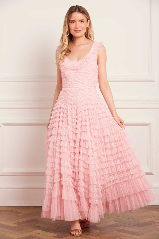 Hattie Scoop Neck Ankle Gown