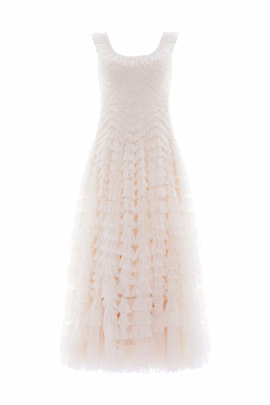 Hattie Scoop Neck Ankle Gown