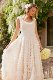 Hattie Scoop Neck Ankle Gown