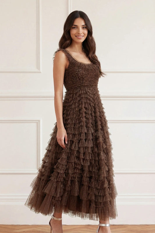 Hattie Scoop Neck Ankle Gown
