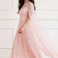 Heart Lattice Ankle Gown