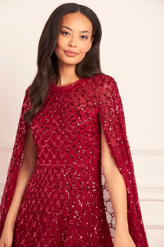 Heart Lattice Ankle Gown