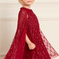 Heart Lattice Cape Kids Dress
