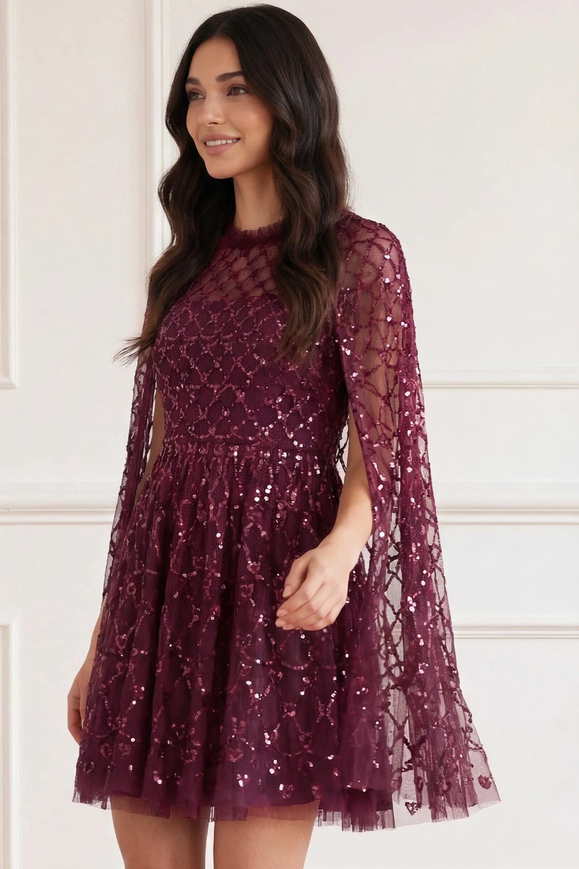 Heart Lattice Micro Mini Dress