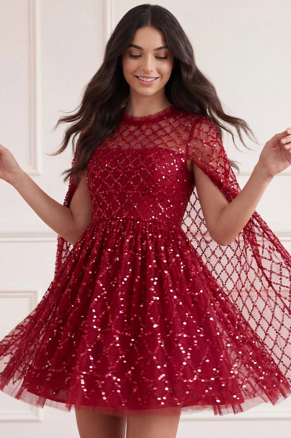 Heart Lattice Micro Mini Dress