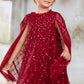 Heart Lattice Cape Kids Dress