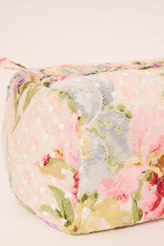 Iris Bloom Medium Quilted Makeup Bag