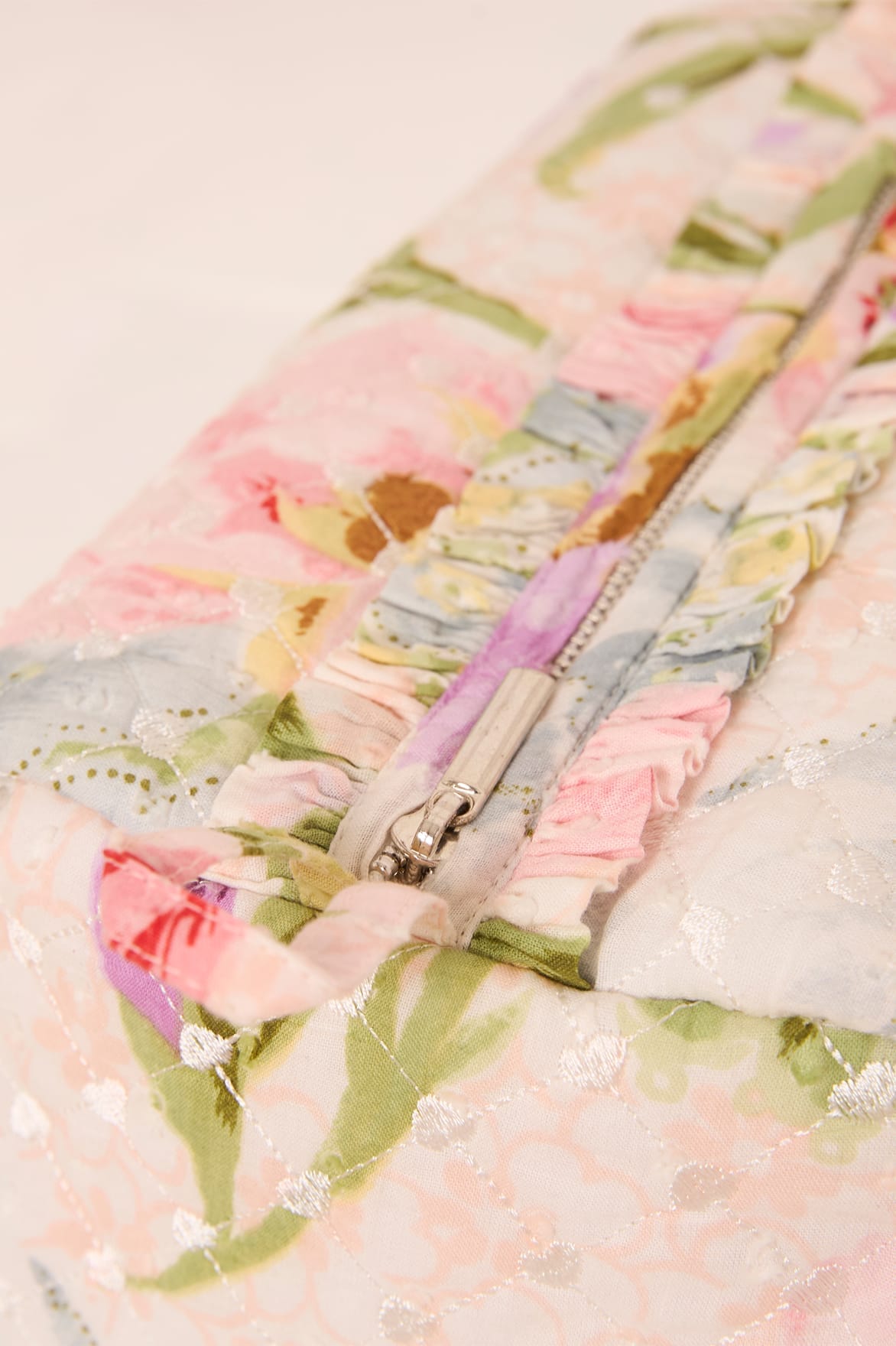 Iris Bloom Medium Quilted Makeup Bag