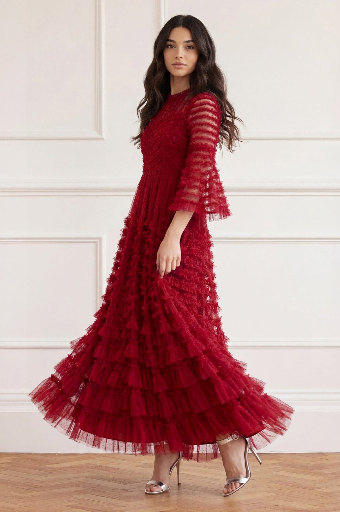 La Vie En Rose Round Neck Gown