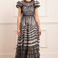 La Vie En Rose Round Neck Short Sleeve Gown