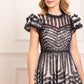 La Vie En Rose Round Neck Short Sleeve Gown