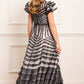 La Vie En Rose Round Neck Short Sleeve Gown