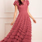 La Vie En Rose Round Neck Short Sleeve Gown