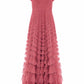 La Vie En Rose Round Neck Short Sleeve Gown