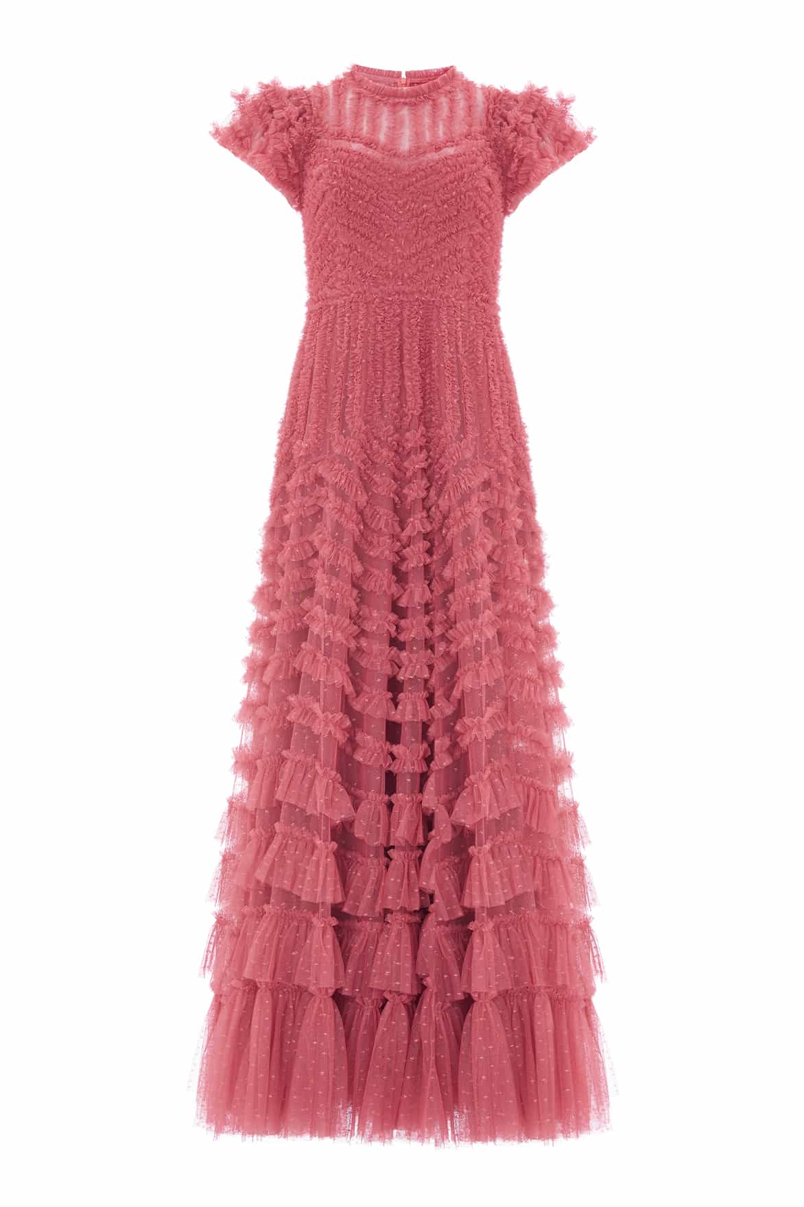 La Vie En Rose Round Neck Short Sleeve Gown