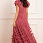 La Vie En Rose Round Neck Short Sleeve Gown