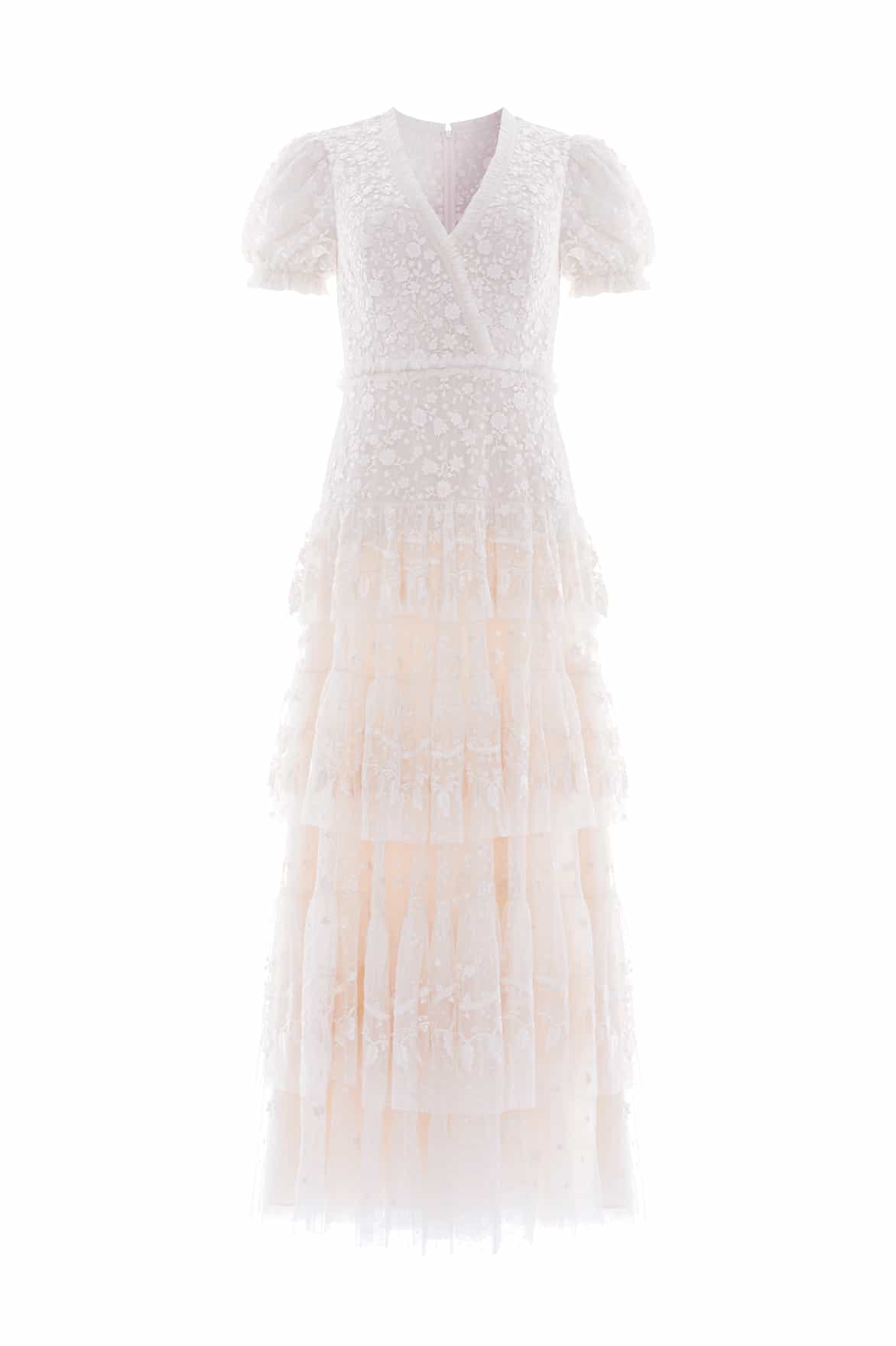 Layered Lace Ankle Gown