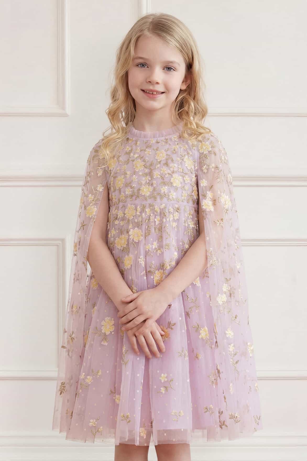 Lea Ditsy Cape Kids Dress