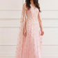 Lea Ditsy Cape Sleeve Ankle Gown