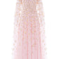 Lea Ditsy Cape Sleeve Ankle Gown