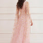 Lea Ditsy Cape Sleeve Ankle Gown