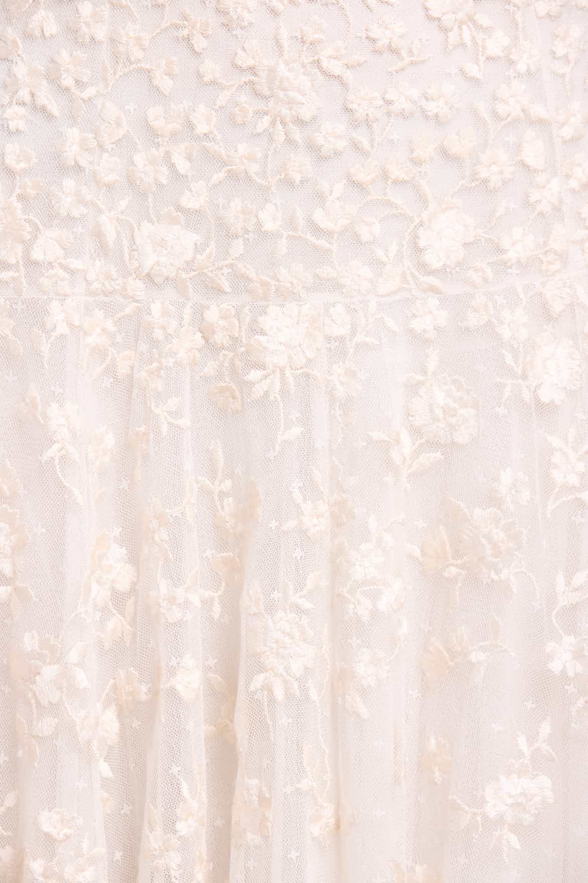 Lea Ditsy Strapless Cape Gown