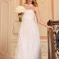 Lea Ditsy Strapless Cape Gown