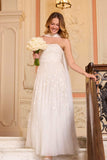Lea Ditsy Strapless Cape Gown