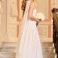 Lea Ditsy Strapless Cape Gown