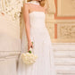 Lea Ditsy Strapless Cape Gown