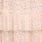 Leila Dot Tiered Cape Ankle Gown