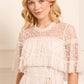 Leila Dot Tiered Cape Ankle Gown