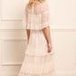 Leila Dot Tiered Cape Ankle Gown