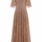 Leila Dot V-Neck Cape Ankle Gown