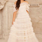 Lisette Ruffle Off Shoulder Gown