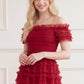Lisette Ruffle Off Shoulder Gown