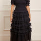 Lisette Ruffle Off Shoulder Gown