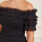 Lisette Ruffle Off Shoulder Gown