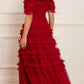 Lisette Ruffle Off Shoulder Gown