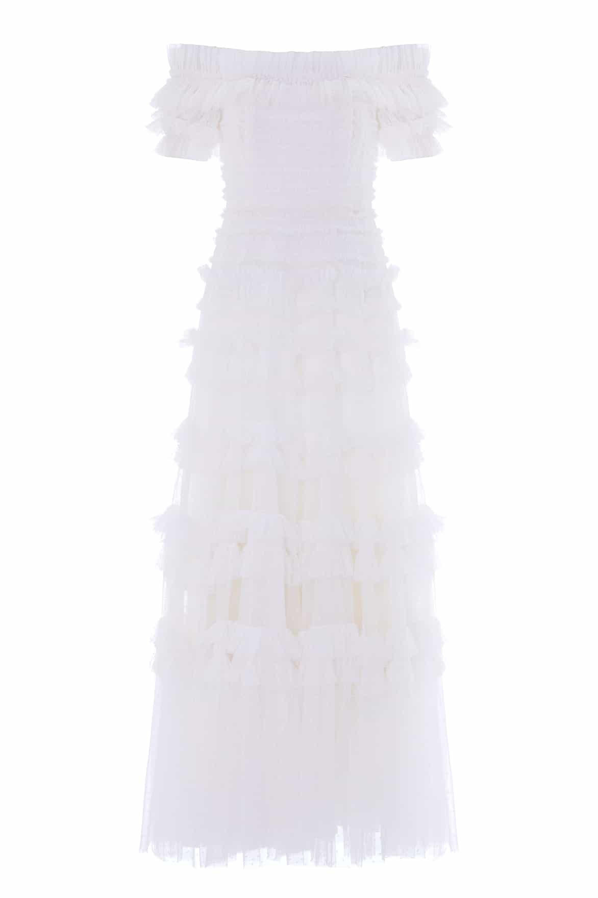 Lisette Ruffle Off-Shoulder Gown
