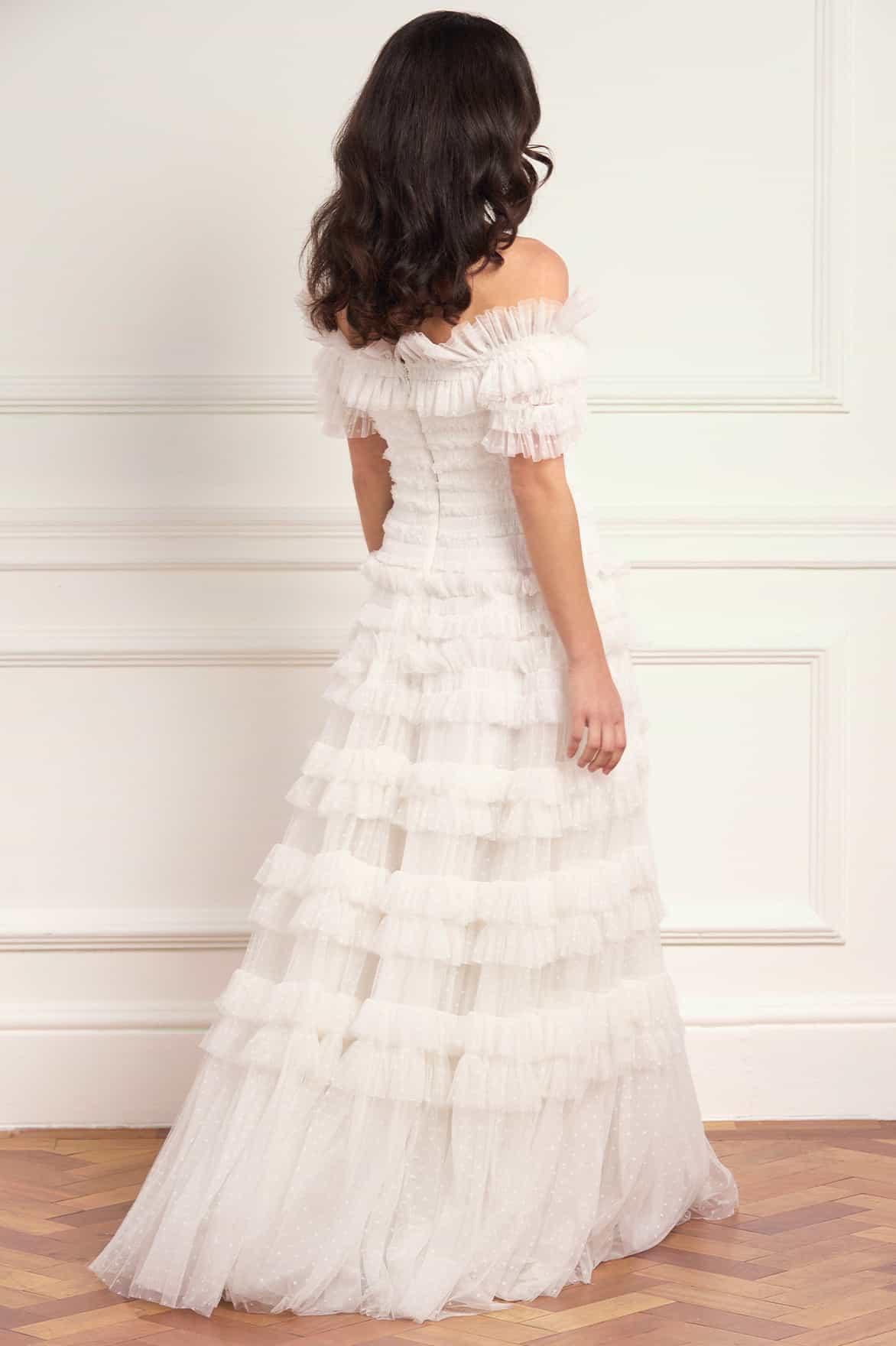 Lisette Ruffle Off-Shoulder Gown