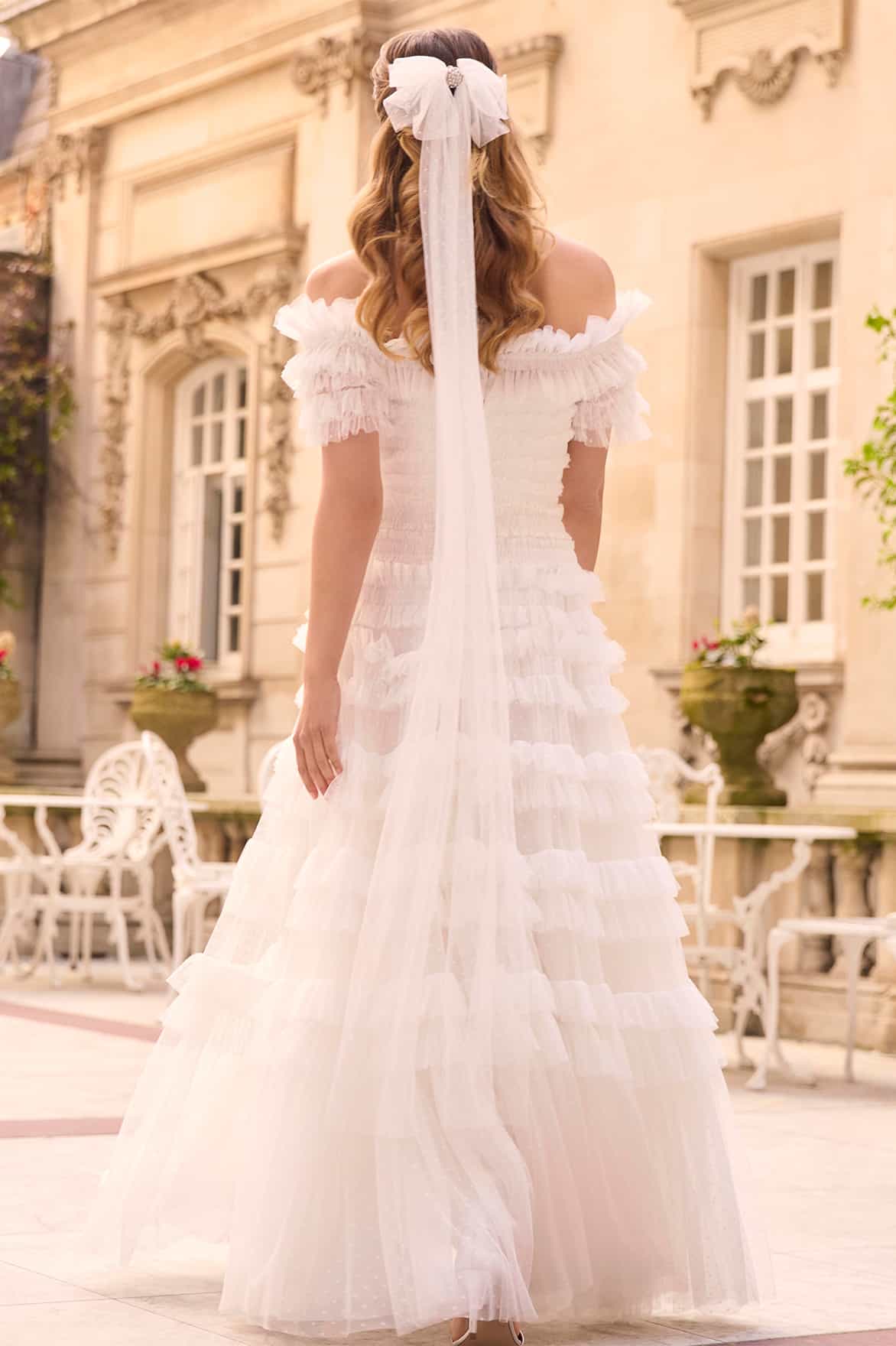 Lisette Ruffle Off-Shoulder Gown