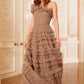 Lisette Ruffle One-Shoulder Gown